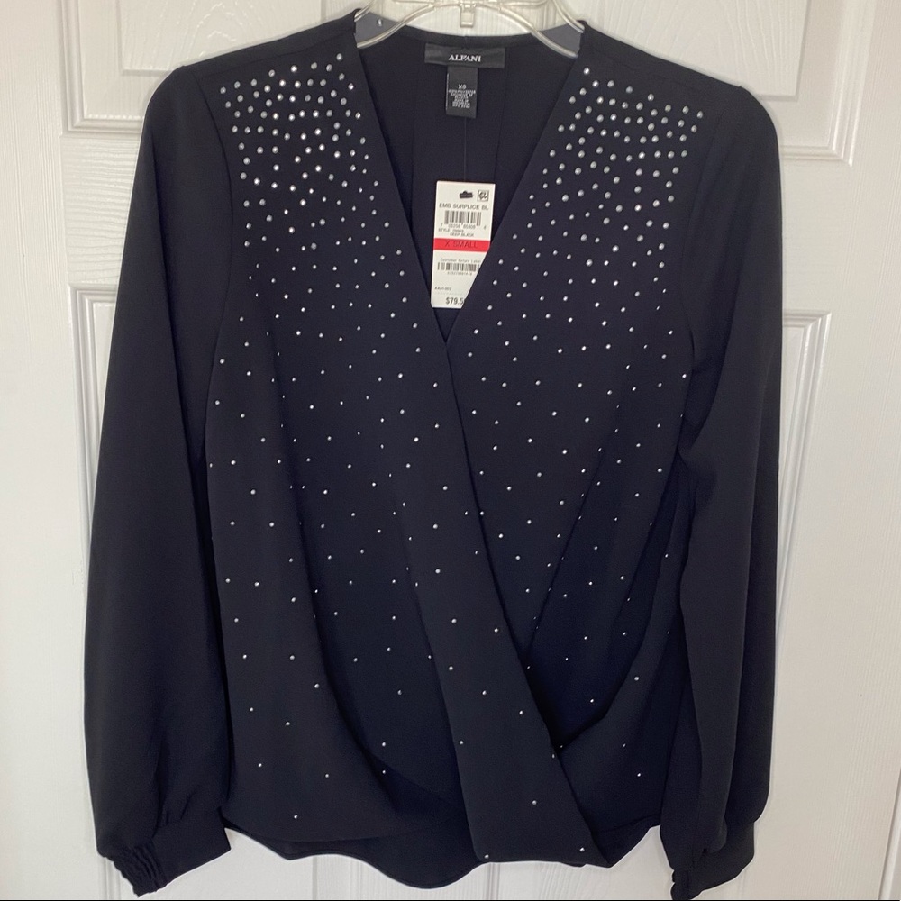 Alfani Woman Black Embellished Blouse